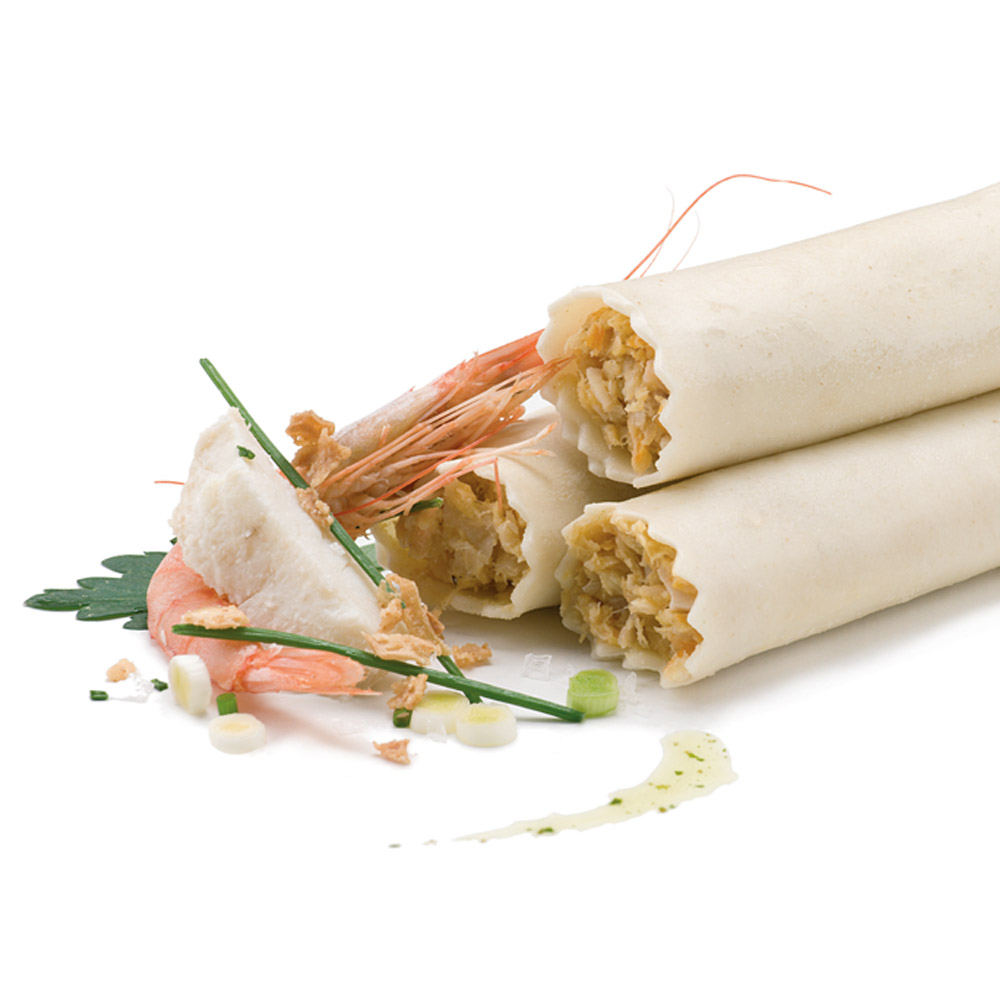 Canelons de peix i marisc sense gluten amb beixamel Canelons de peix i marisc sense gluten amb beixamel